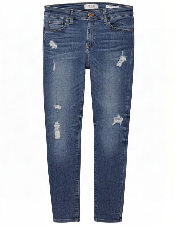 Blugi skinny cu talie medie Guess pentru femei L30 L29, bumbac albastru