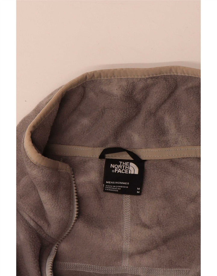 Pulover pentru bărbați The North Face, cu fermoar și gât, din poliester Tie Dye, gri mediu