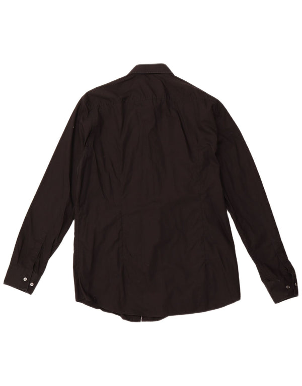 Cămașă pentru bărbați HUGO BOSS Slim Fit Mărimea 44 17 1/2 XL Bumbac negru