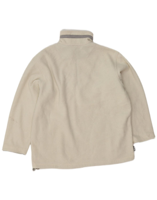 Pulover din lână Lotto pentru femei, cu fermoar și gât, UK 18 XL, poliester alb