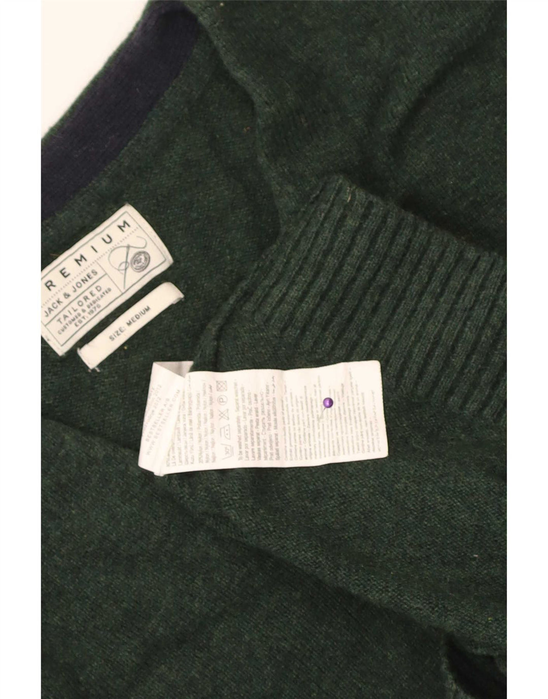 Pulover cardigan Jack & Jones pentru bărbați, lână de miel verde mediu