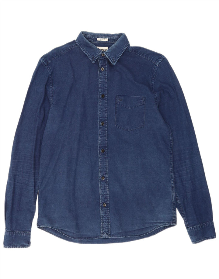 Cămașă din blugi pentru bărbați Wrangler, bumbac, albastru bleumarin