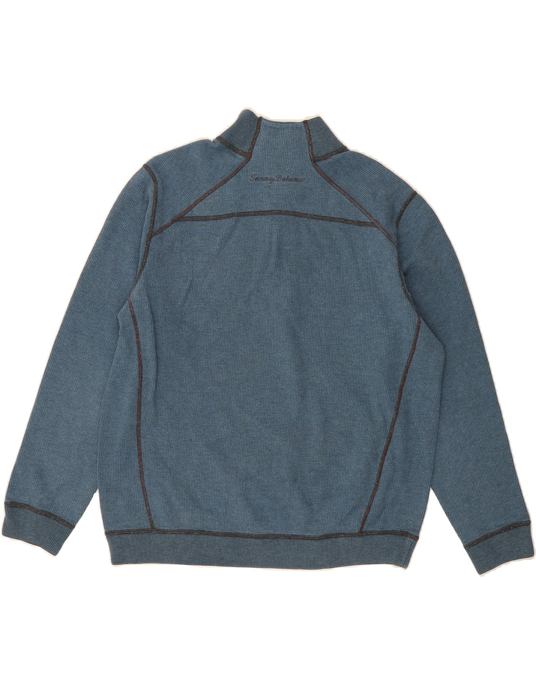 TOMMY BAHAMA Mens Reversible Zip Neck Jumper Sweater Medium Blue Vintage Tommy Bahama and Second-Hand Tommy Bahama from Messina Hembry 
