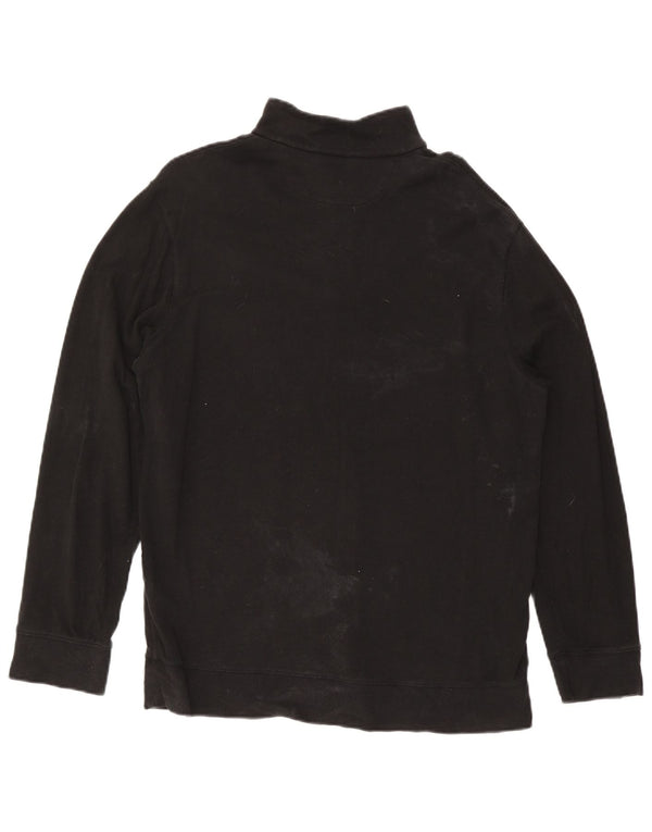 Pulover Polo Ralph Lauren pentru bărbați, cu fermoar și gât, bumbac mare, negru