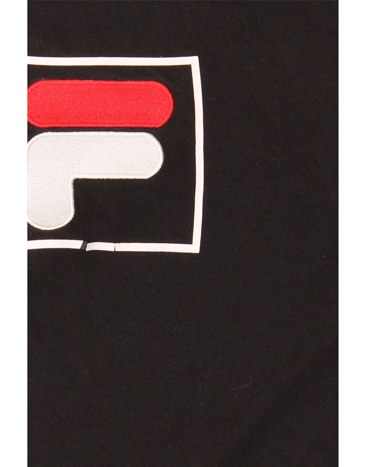 Tricou grafic Fila pentru bărbați Top Medium Negru Bumbac