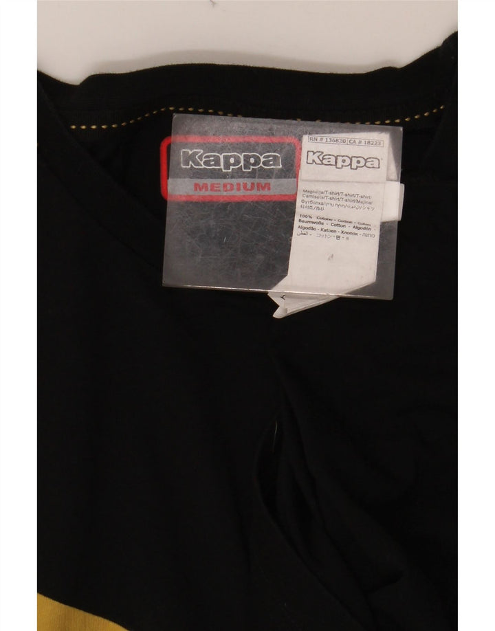 Tricou grafic KAPPA pentru bărbați Top mediu negru din bumbac color bloc