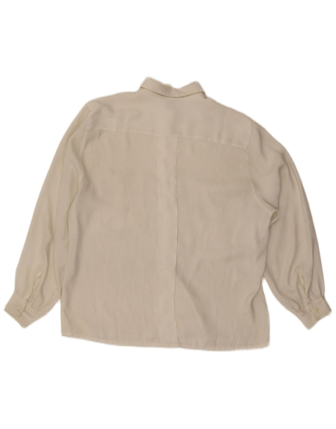 Cămașă vintage pentru femei UK 14 Poliester alb mediu