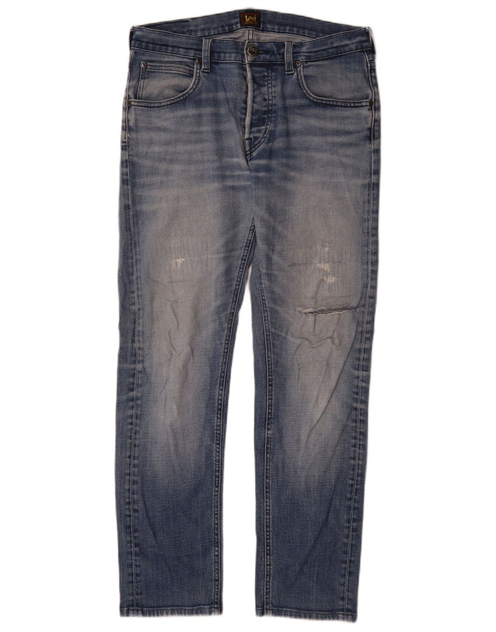 Blugi Distressed drepte pentru bărbați Lee W30 L31 Bumbac albastru