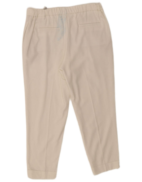 Pantaloni chino pentru femei Marks & Spencer pegged UK 14 Large W32 L25 White