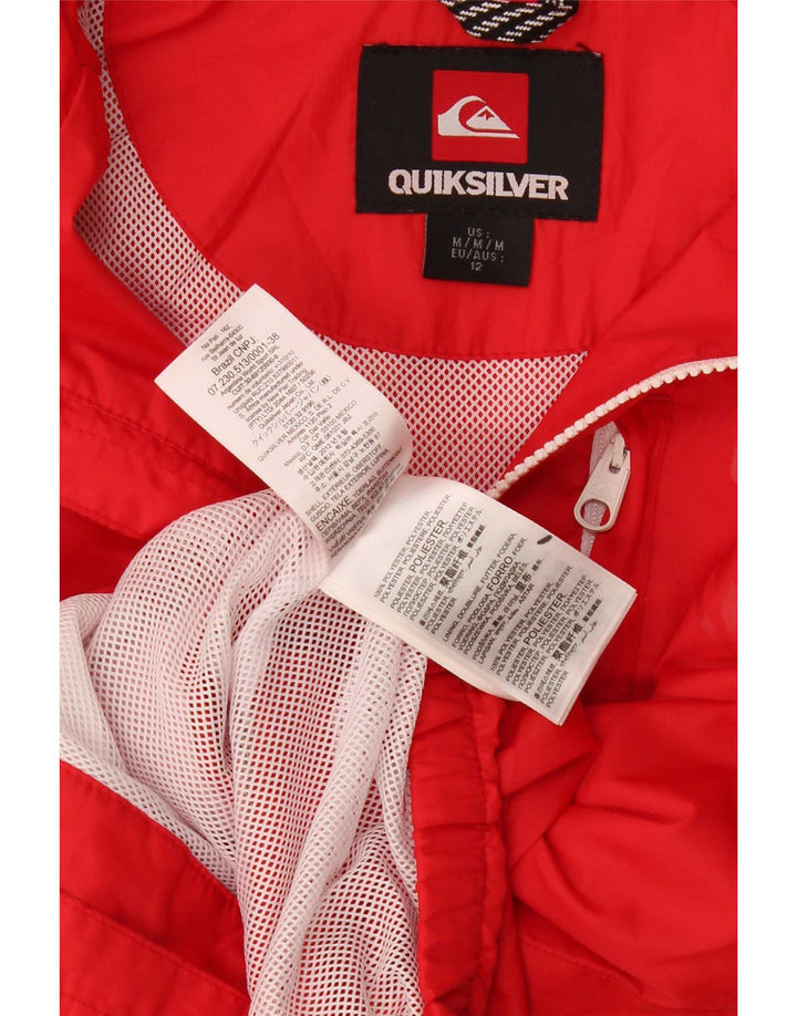 Jachetă de ploaie cu glugă Quiksilver pentru băieți 11-12 ani Poliester roșu mediu