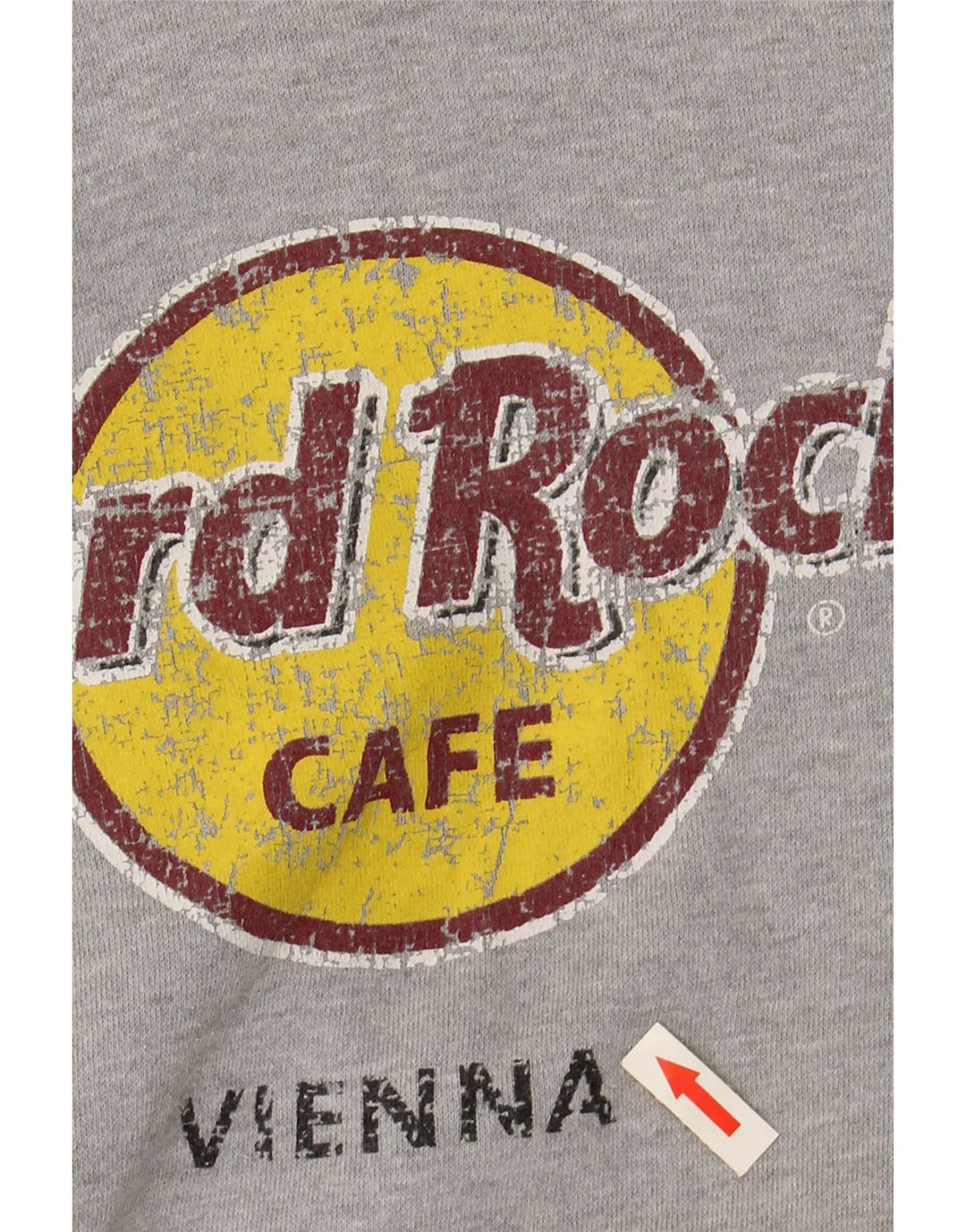 HARD ROCK CAFE Pulover pentru femei Vienna Graphic Hoodie UK 16 mare bumbac gri