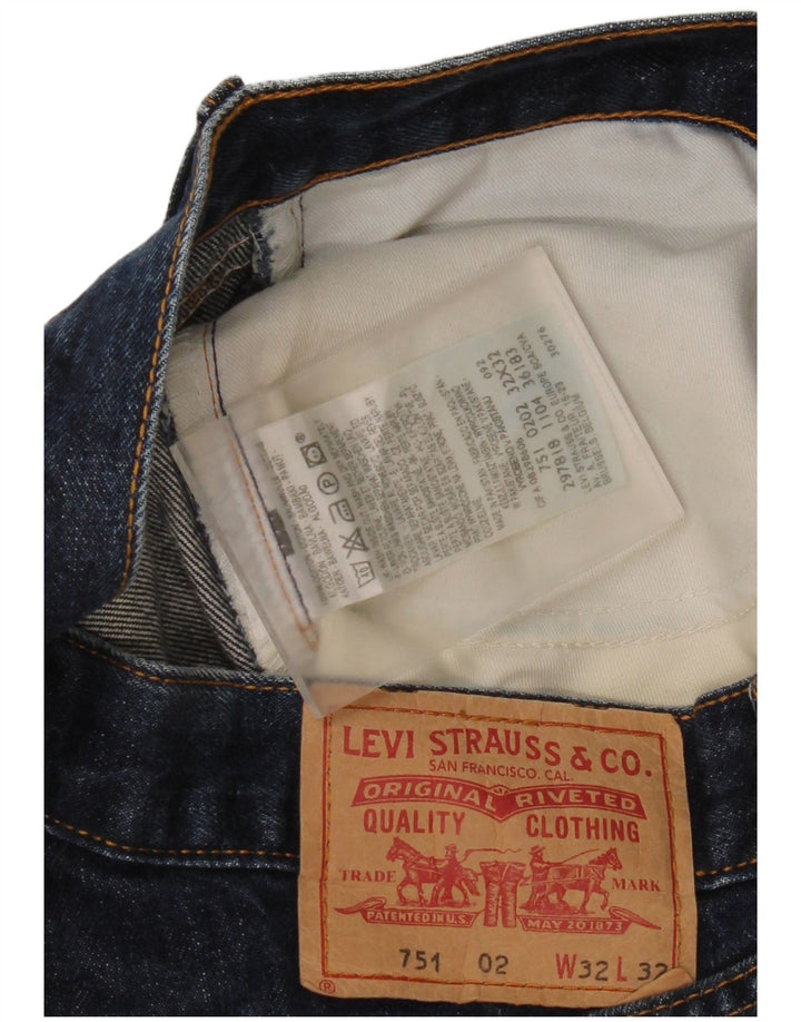 Blugi drepti pentru femei Levi's 751 W32 L32 Bumbac albastru