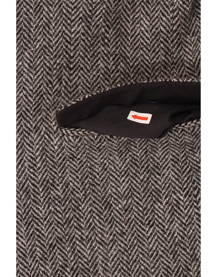 HARRIS TWEED Blazer Jacket pentru bărbați UK 40 Large Gris Herringbone Classic