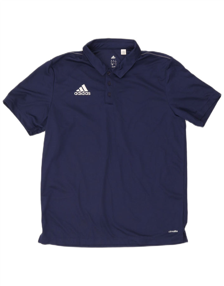 Tricou polo Adidas Climalite pentru bărbați, mare, albastru, poliester