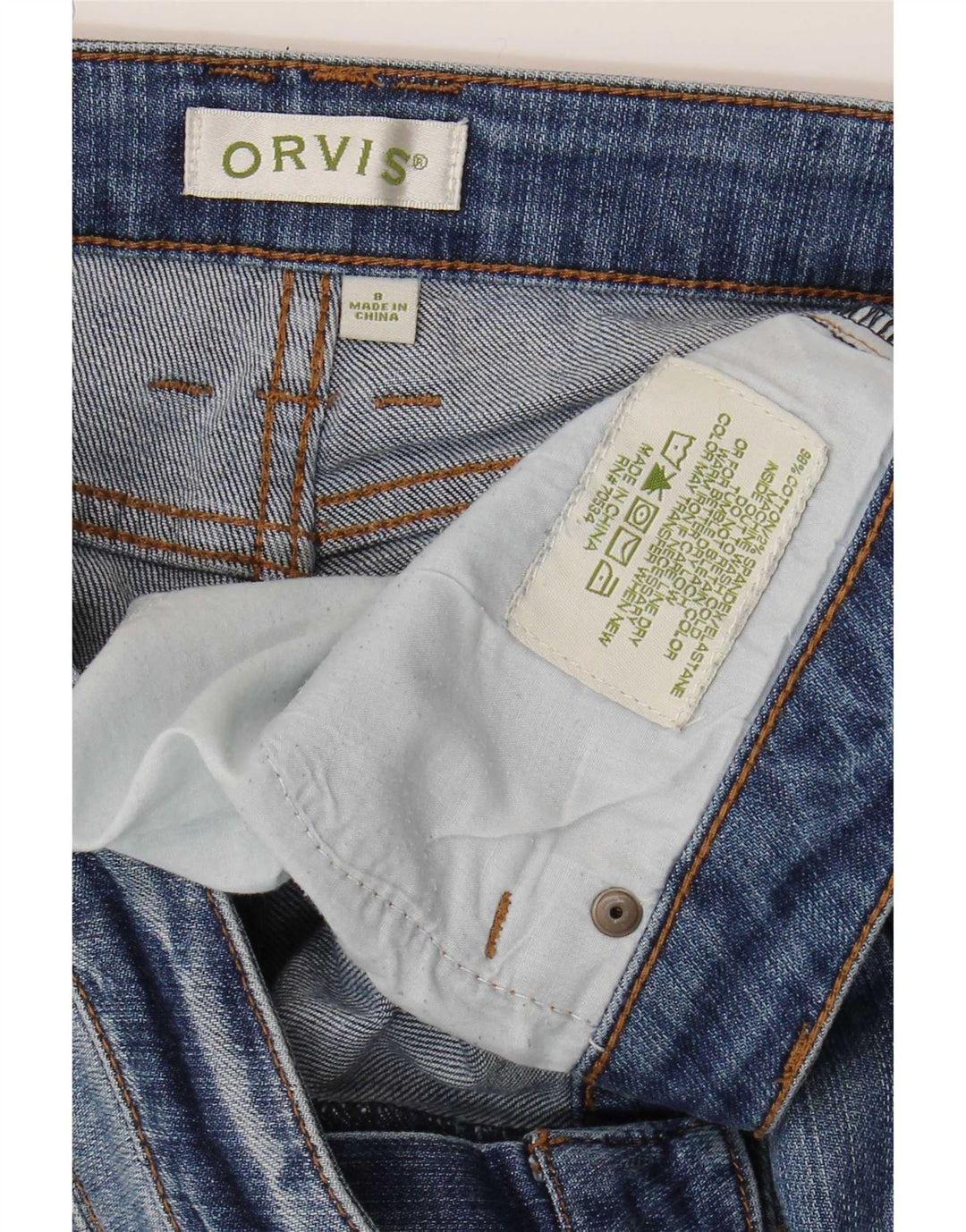 Blugi subțiri pentru femei Orvis US 8 Medium W34 L30 Bumbac albastru