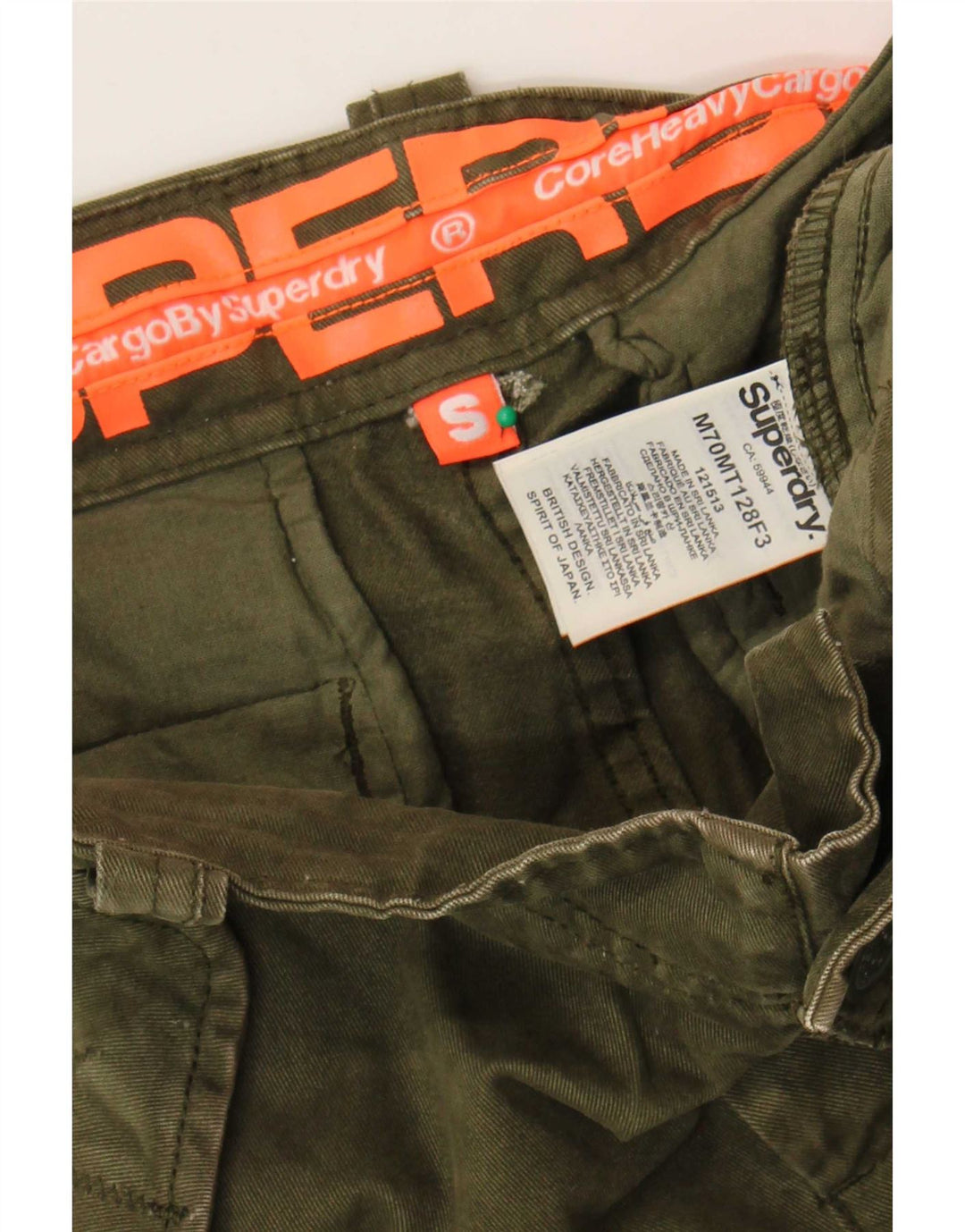 Pantaloni scurti cargo Superdry pentru bărbați, mici W29, bumbac kaki