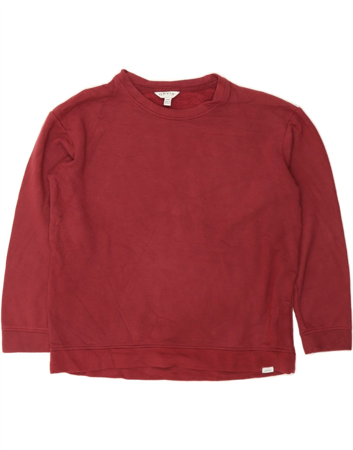 ORVIS Womens Sweatshirt Jumper UK 14 Medium Red Modal Vintage Orvis and Second-Hand Orvis from Messina Hembry 