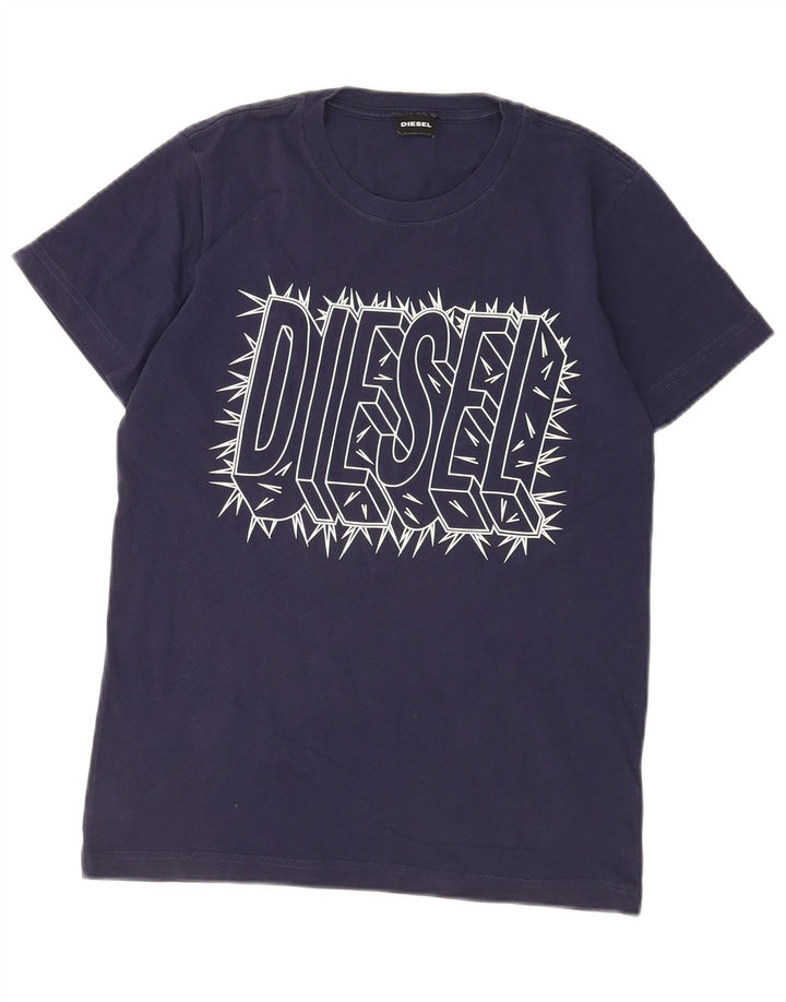 Tricou grafic pentru bărbați Diesel Top mic din bumbac bleumarin