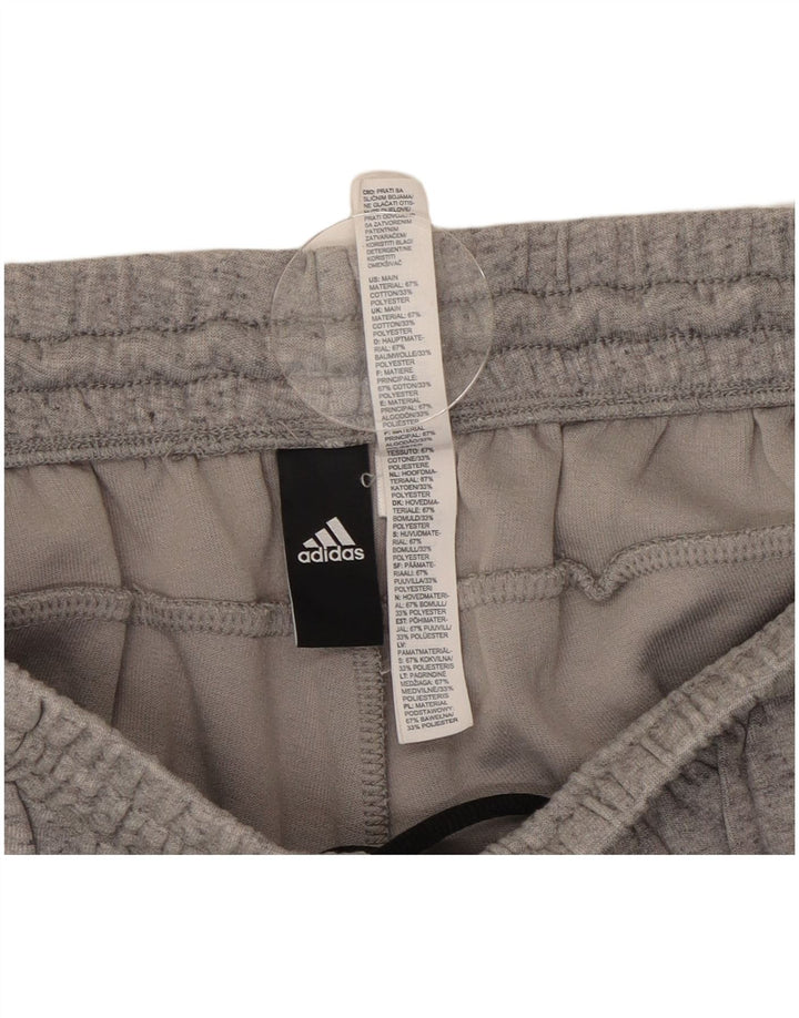 Pantaloni de trening Adidas pentru bărbați, bumbac cu pete gri medii