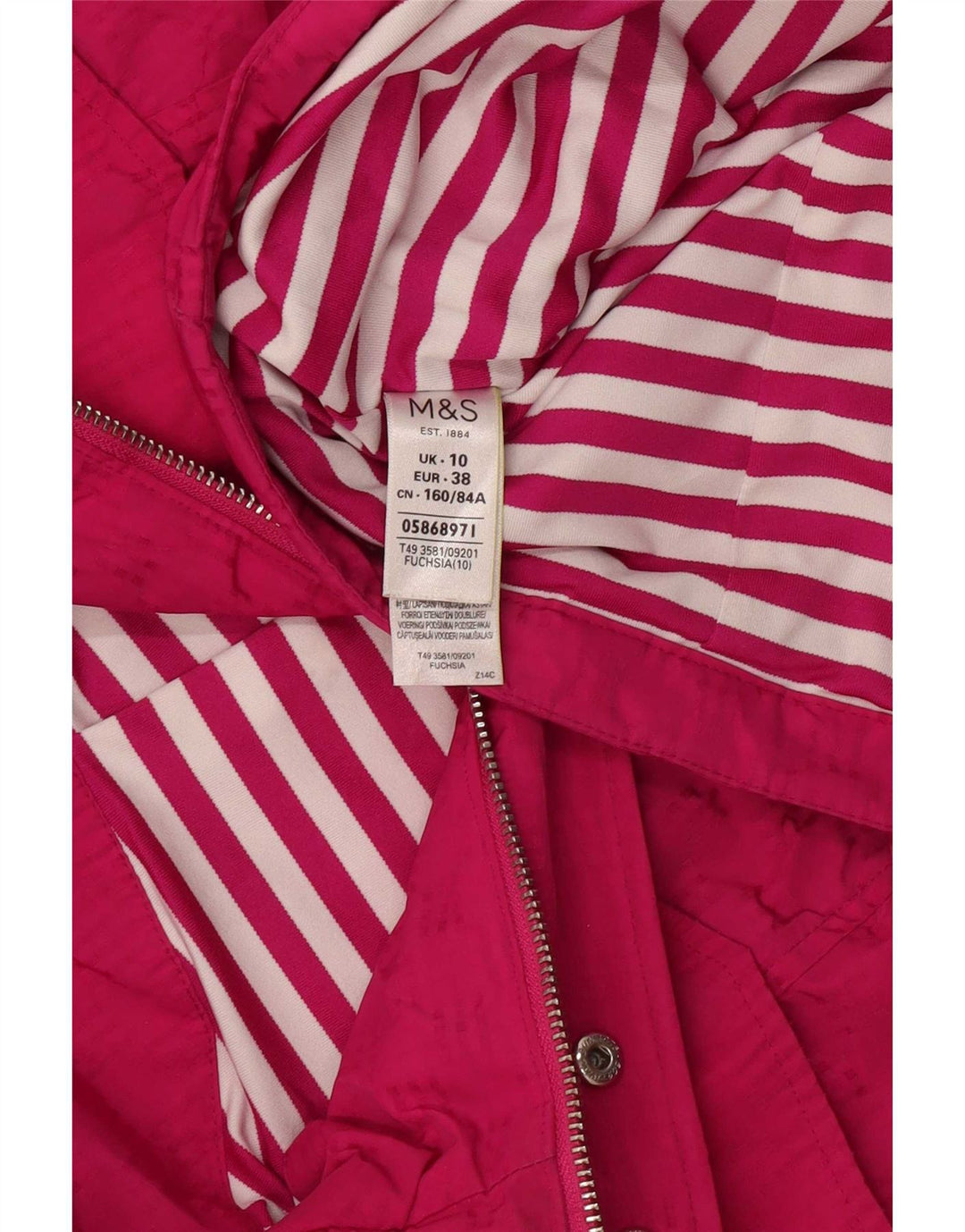 Jachetă cu glugă pentru femei Marks & Spencer UK 10 Poliester roz mic