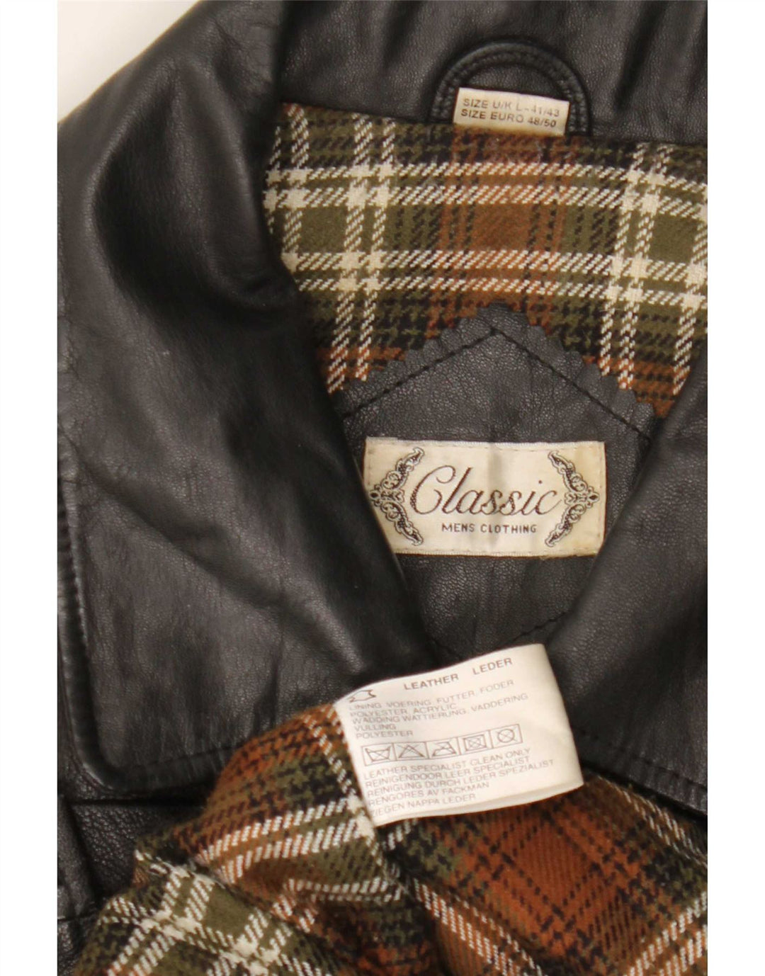 CLASSIC Jachetă din piele pentru bărbați UK 41/43 Large Black