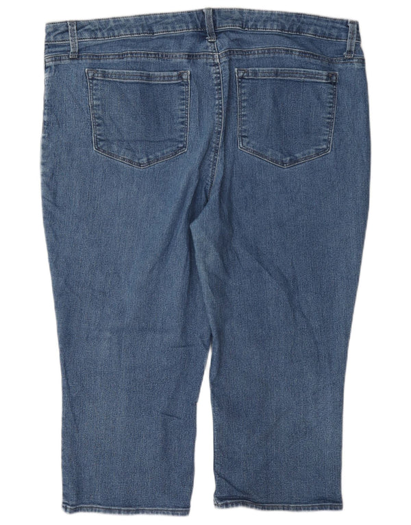 Blugi Capri Riders Lee pentru femei cu talie medie US 20 3XL W40 L20 Bumbac albastru