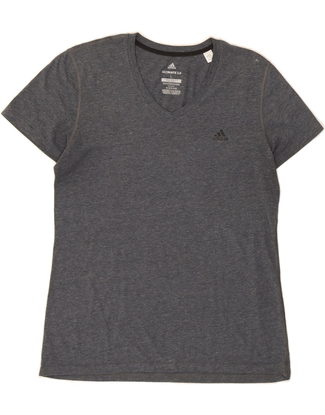 ADIDAS Womens T-Shirt Top UK 16 Large Grey Polyester Vintage Adidas and Second-Hand Adidas from Messina Hembry 