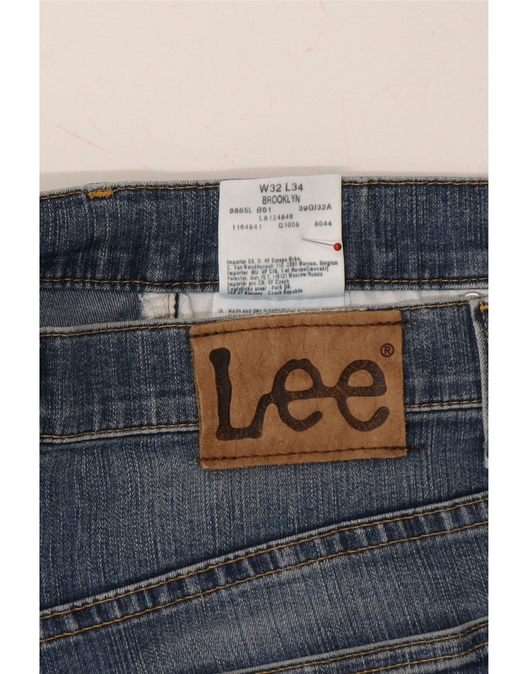 LEE Mens Brooklyn Straight Jeans W32 L28 Blue Cotton Vintage Lee and Second-Hand Lee from Messina Hembry 
