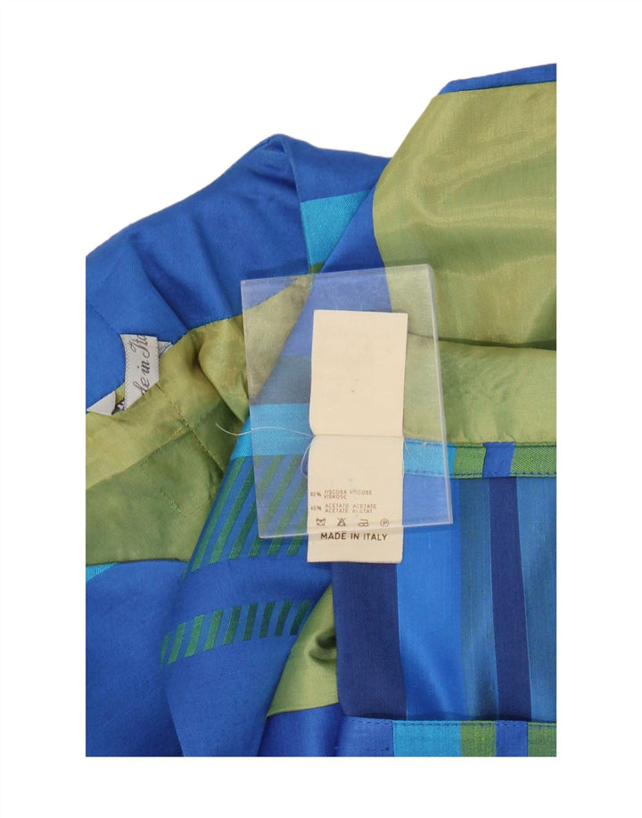 VINTAGE Womens 3 Button Blazer Jacket UK 12 Medium Blue Striped Vintage Vintage and Second-Hand Vintage from Messina Hembry 