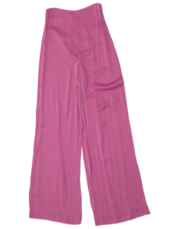 Pantaloni casual pentru femei cu talie înaltă Zara, cu picioare largi, L28 L33 Roz