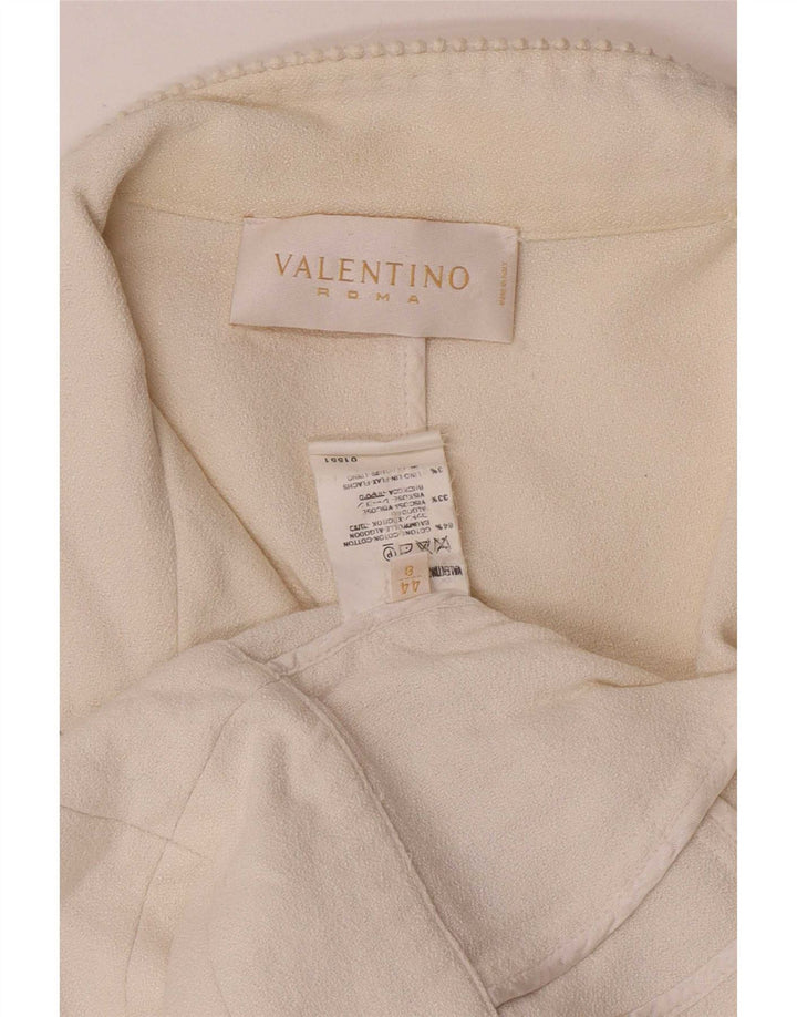 Jachetă Valentino pentru femei Crop 1 Button IT 44 Bumbac alb cadru mediu