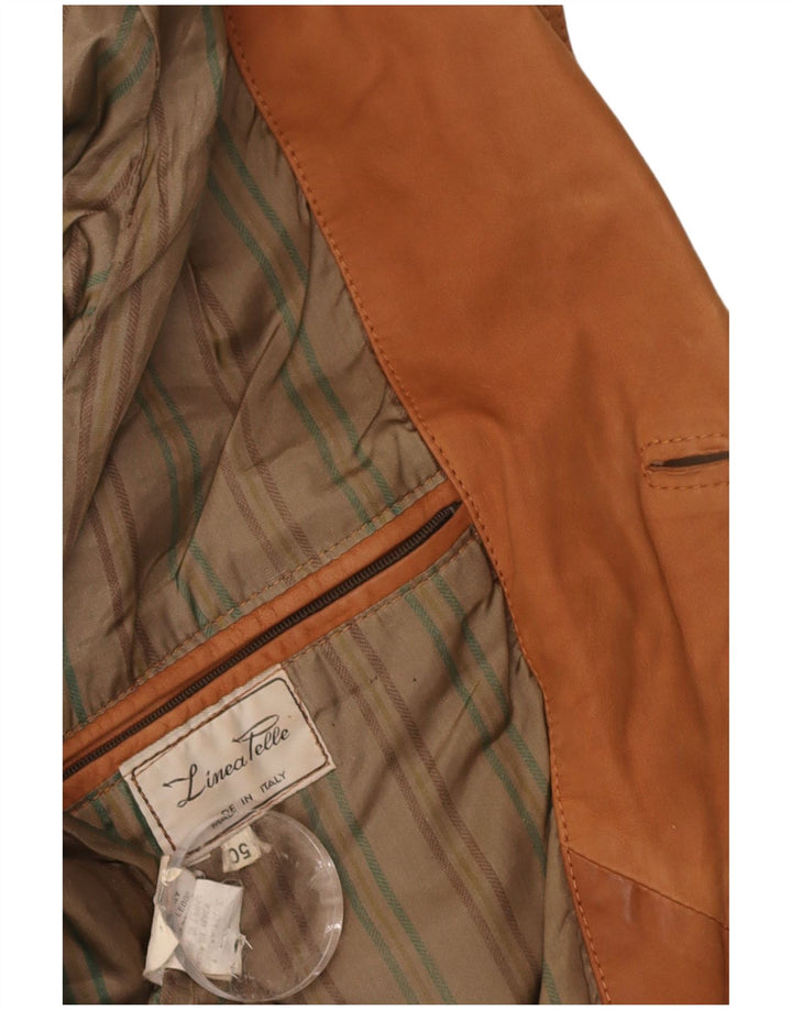 VINTAGE Mens Leather Jacket IT 50 Large Brown Leather