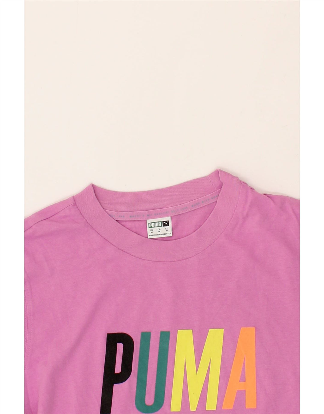 PUMA Womens Graphic T-Shirt Top UK 12 Medium Pink Vintage Puma and Second-Hand Puma from Messina Hembry 