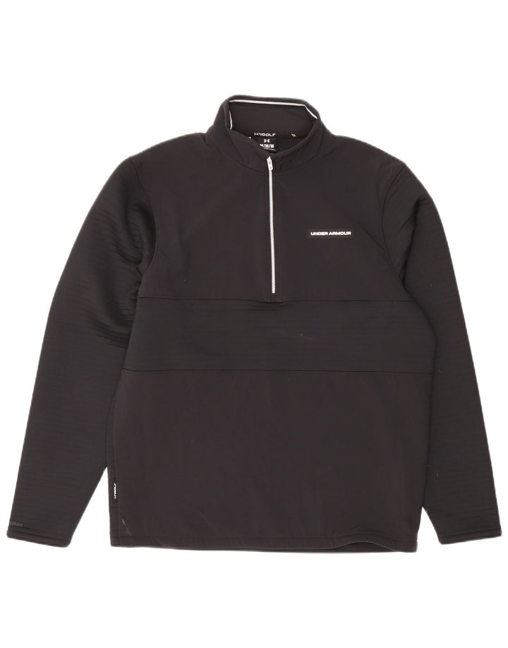 Pulover pentru bărbați Under Armour, cu fermoar și gât, poliester mediu negru