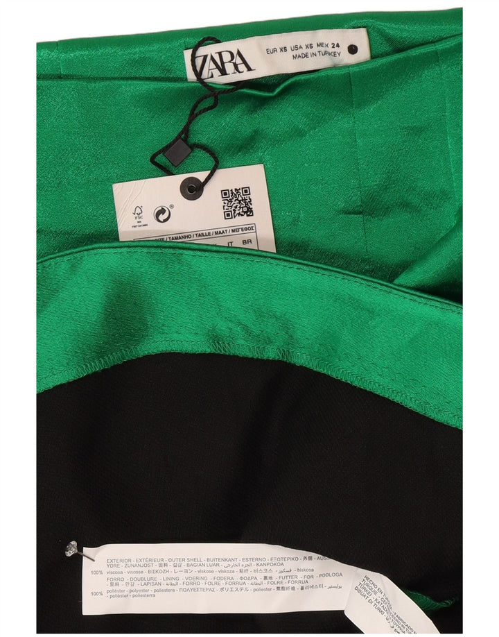 Fusta Mini Zara Femei XS W24 Verde Viscoza