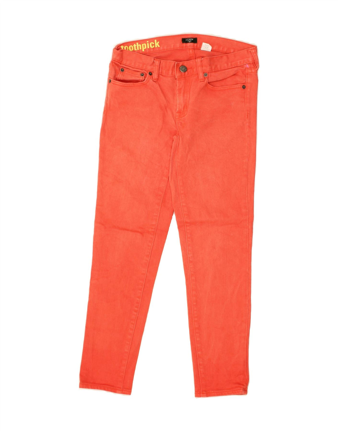 J. CREW Womens Toothpick Slim Jeans W24 L26 Orange Cotton Vintage J. Crew and Second-Hand J. Crew from Messina Hembry 