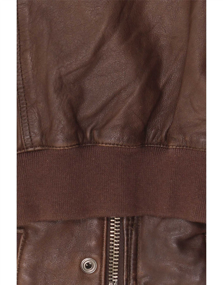 Jachetă de piele vintage pentru bărbați UK 40 mare maro