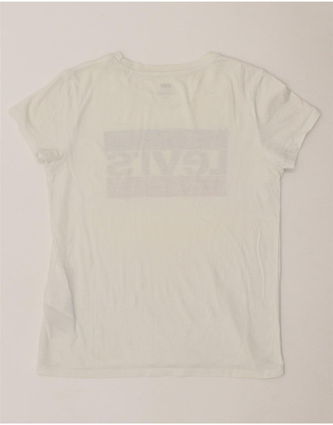 LEVI'S Womens Graphic T-Shirt Top UK 10 Small White Cotton Vintage Levi's and Second-Hand Levi's from Messina Hembry 