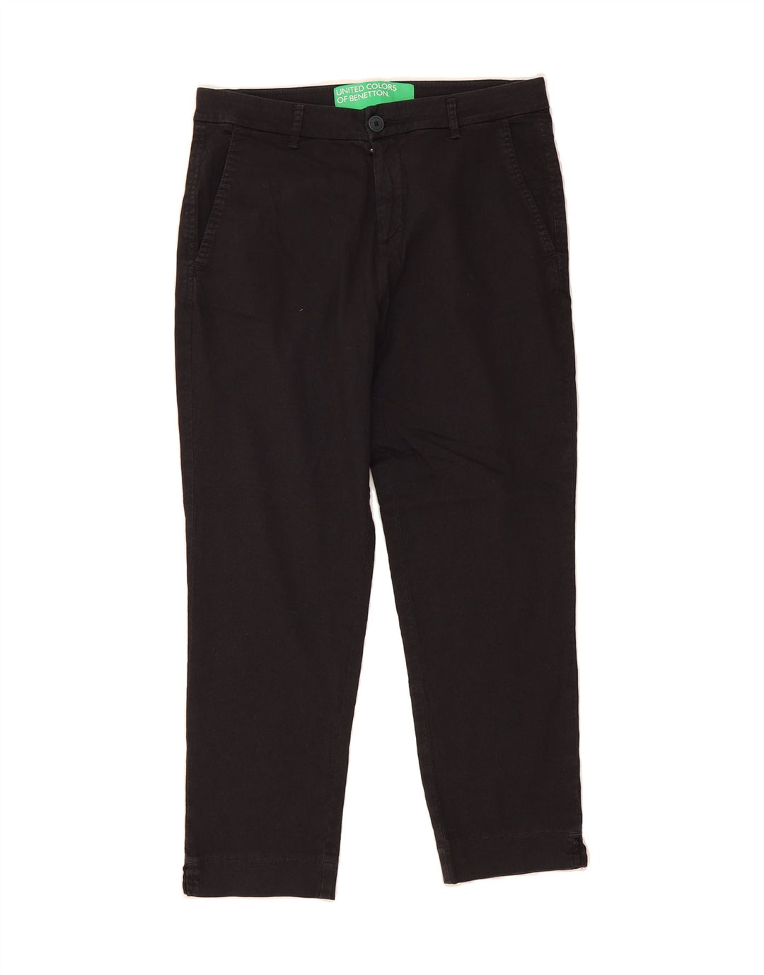 BENETTON Womens Slim Cropped Trousers W30 L24 Black Vintage Benetton and Second-Hand Benetton from Messina Hembry 