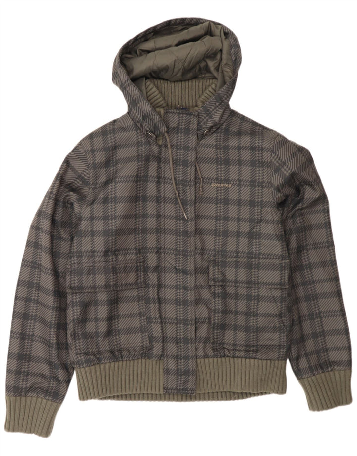 Jachetă bomber căptușită cu glugă Dickies pentru femei UK 14, mare, gri Houndstooth