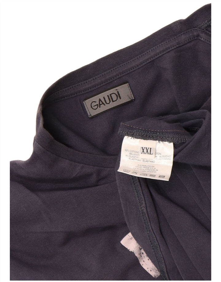 Tricou cu mânecă lungă pentru bărbați Gaudi, albastru bleumarin, bumbac