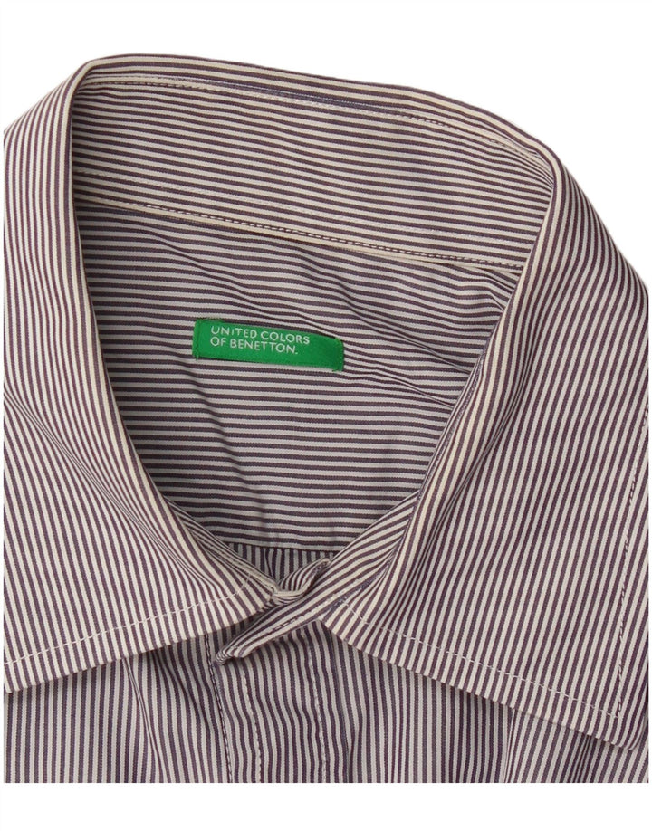 Cămașă pentru bărbați BENETTON, cu dungi mici, bleumarin