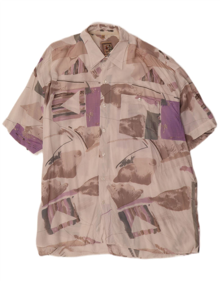 Cămașă pentru bărbați VINTAGE cu model abstract Mărimea 43/44 XL multicoloră