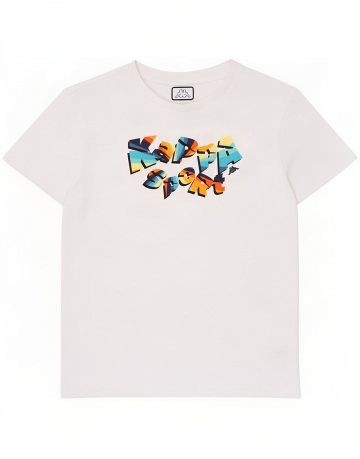 Tricou grafic pentru băieți Kappa Top 11-12 ani alb