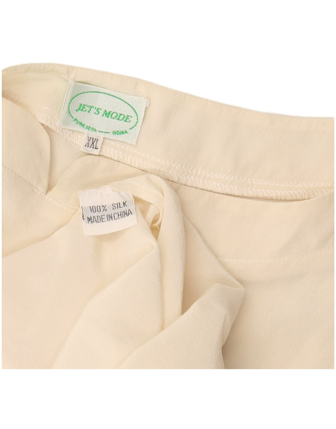 Bluză fără mâneci pentru femei VINTAGE, 20 UK 2XL, mătase alb