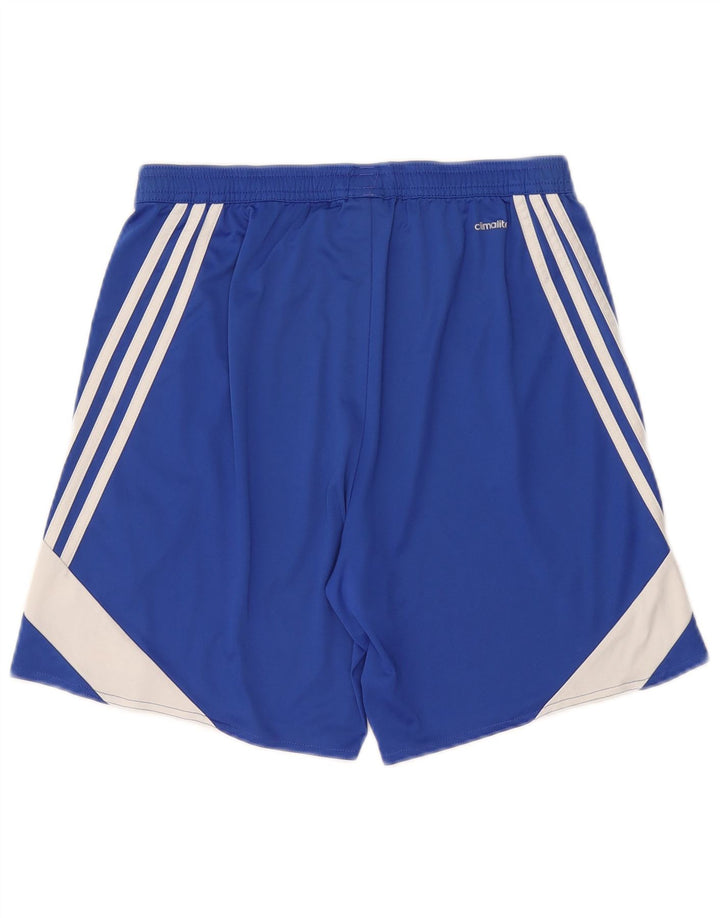 Pantaloni scurți sport pentru bărbați Adidas Climalite, albastru mediu, poliester color bloc