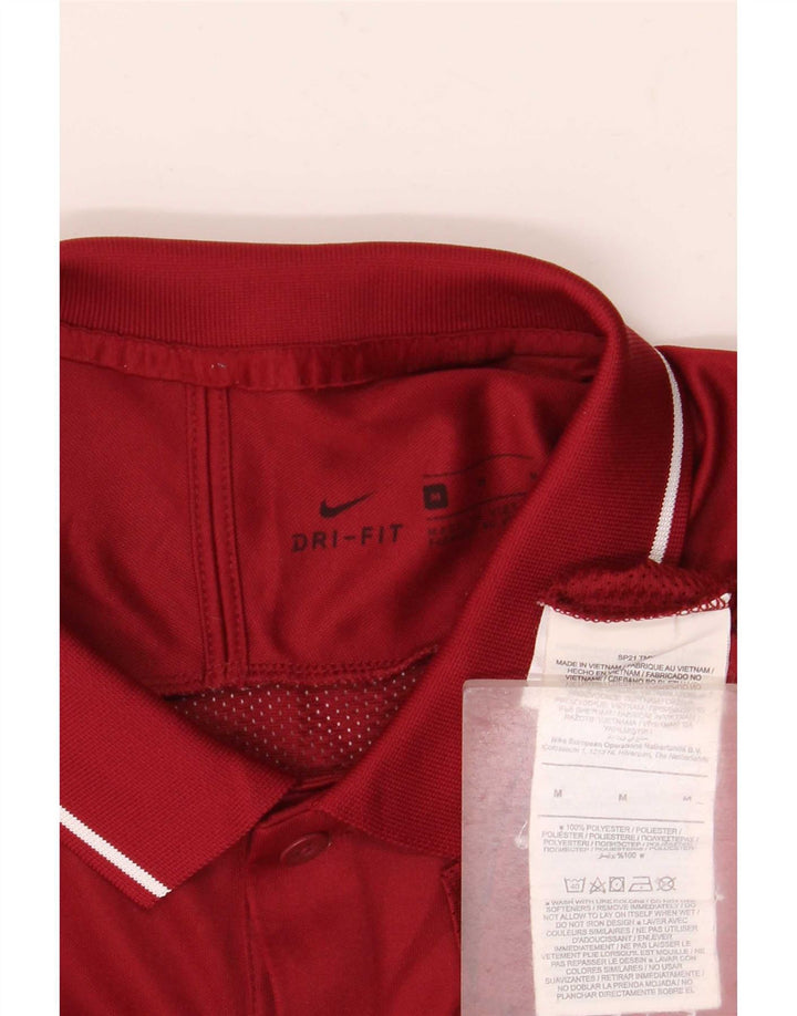 Tricou polo Nike pentru bărbați Dri Fit Poliester cu dungi medii Burgundy