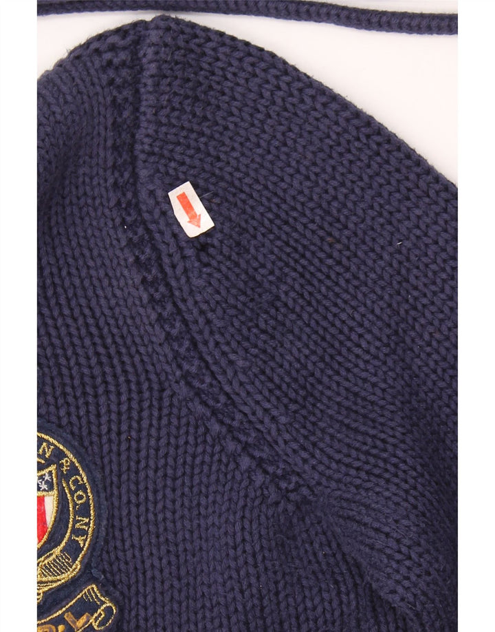 Pulover cardigan pentru femei RALPH LAUREN UK 14 mediu, bleumarin, bumbac