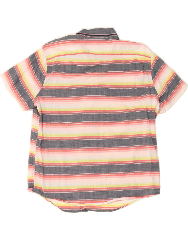 PENGUIN Mens Short Sleeve Shirt XL Multicoloured Striped Cotton Vintage Penguin and Second-Hand Penguin from Messina Hembry 