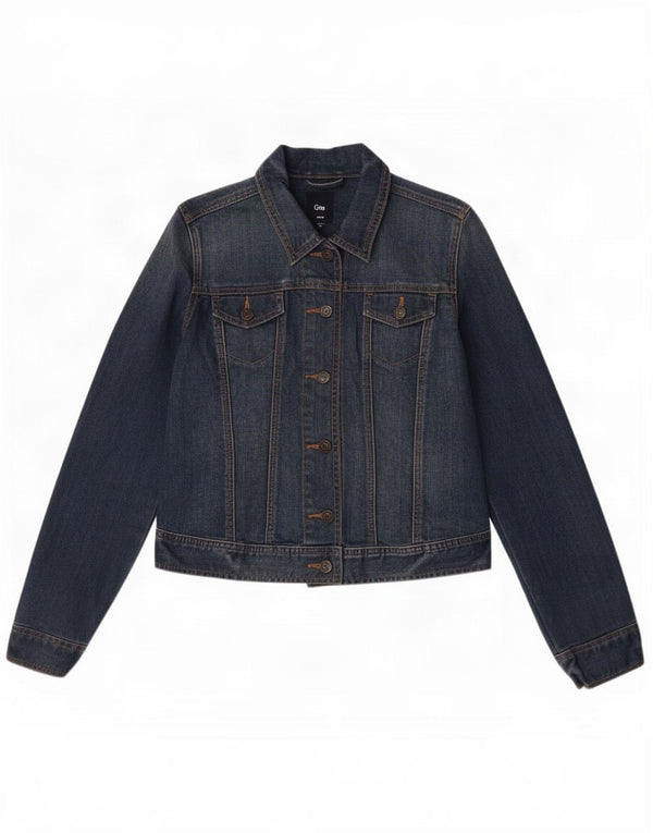 Jachetă de denim crop pentru femei Gap UK 14, bumbac albastru mediu